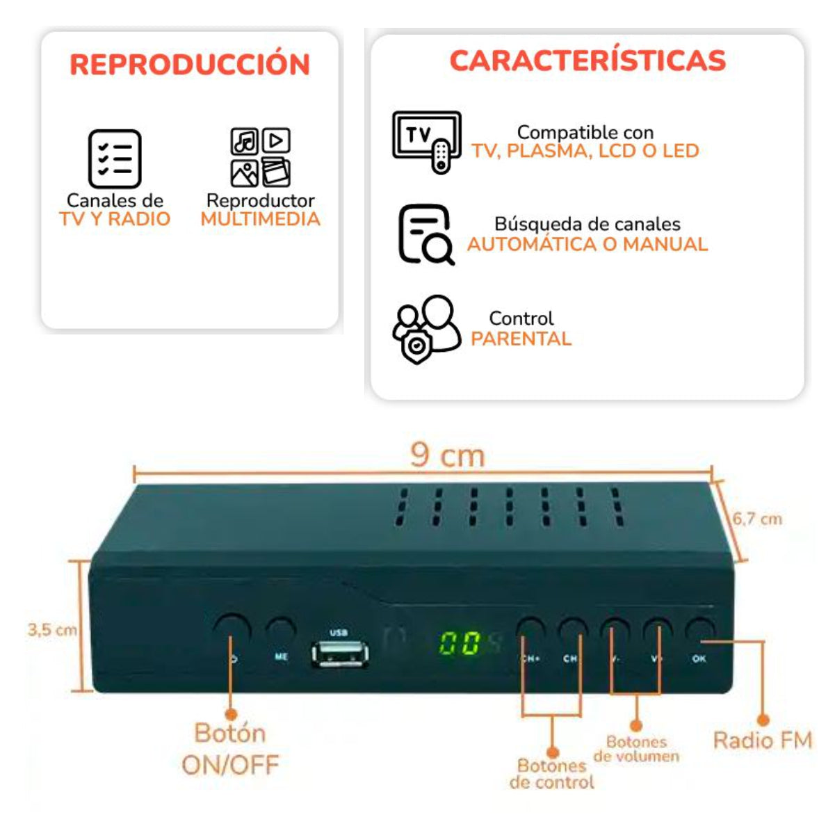 Decodificador Para Tv Receptor TDT