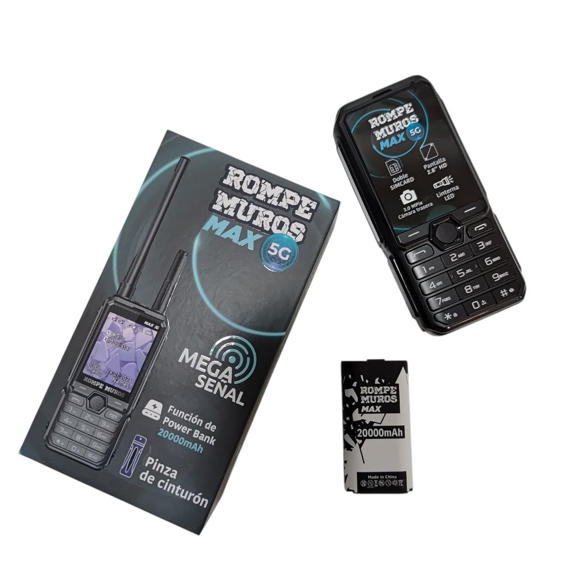 Teléfono Rompe Muros Max 5G Doble Antena Con Power Bank 20000 mAh