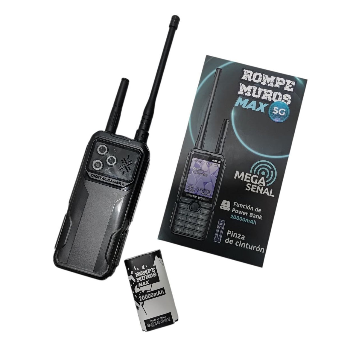 Teléfono Rompe Muros Max 5G Doble Antena Con Power Bank 20000 mAh